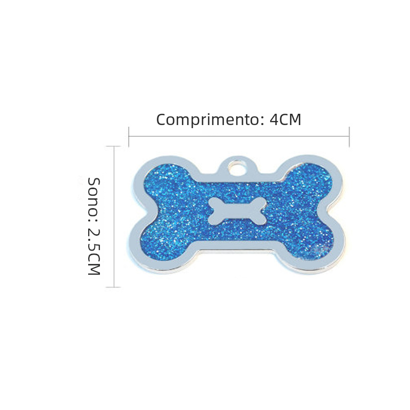 Engraved Pet ID Tag — Double-Sided Bone Tag in Zinc Alloy