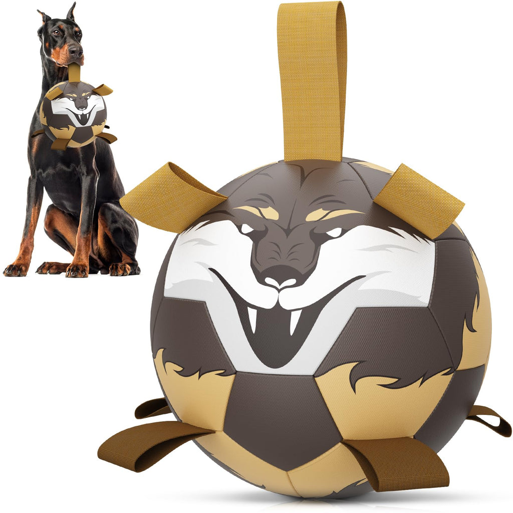 Dog Ball with Straps — Tug & Water Toy, 8 in