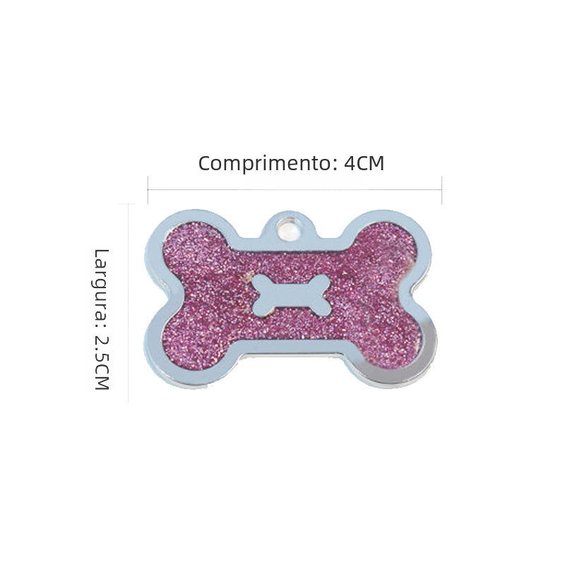 Engraved Pet ID Tag — Double-Sided Bone Tag in Zinc Alloy