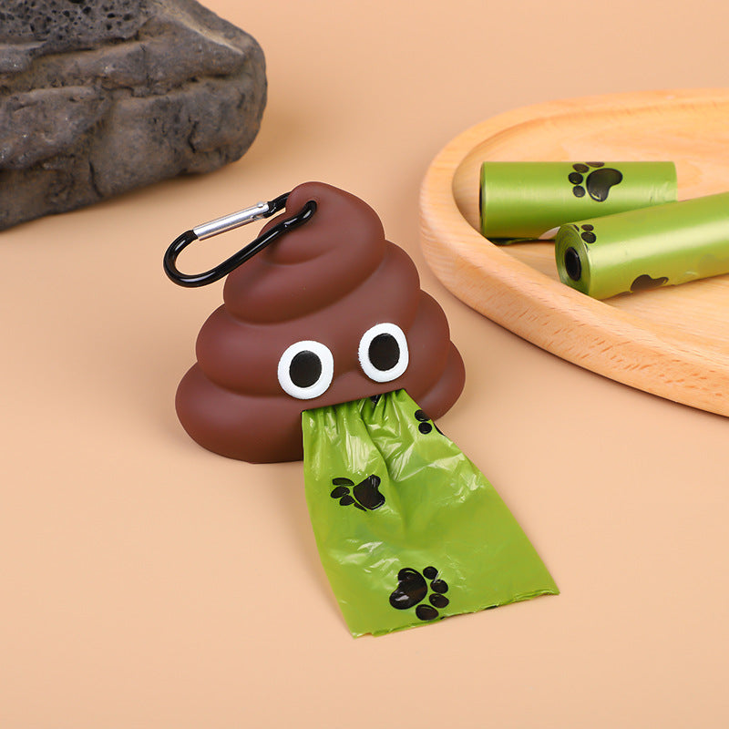 Dog Poop Bag Dispenser — Leash-Clip Holder with Degradable Bags