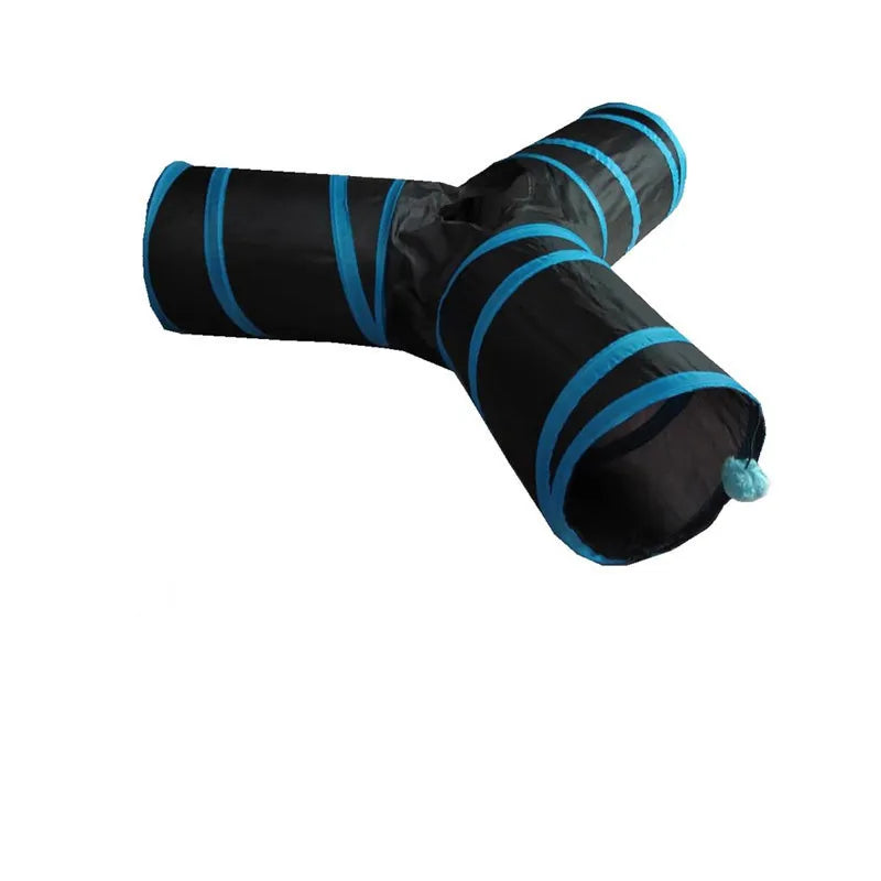 Y-Shaped Foldable Cat Tunnel — 3-Way Collapsible Hideaway