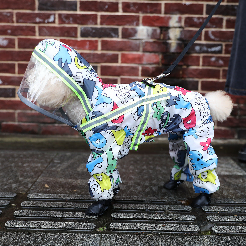 Waterproof Dog Raincoat — Hooded Rain Jacket with Belly Cover
