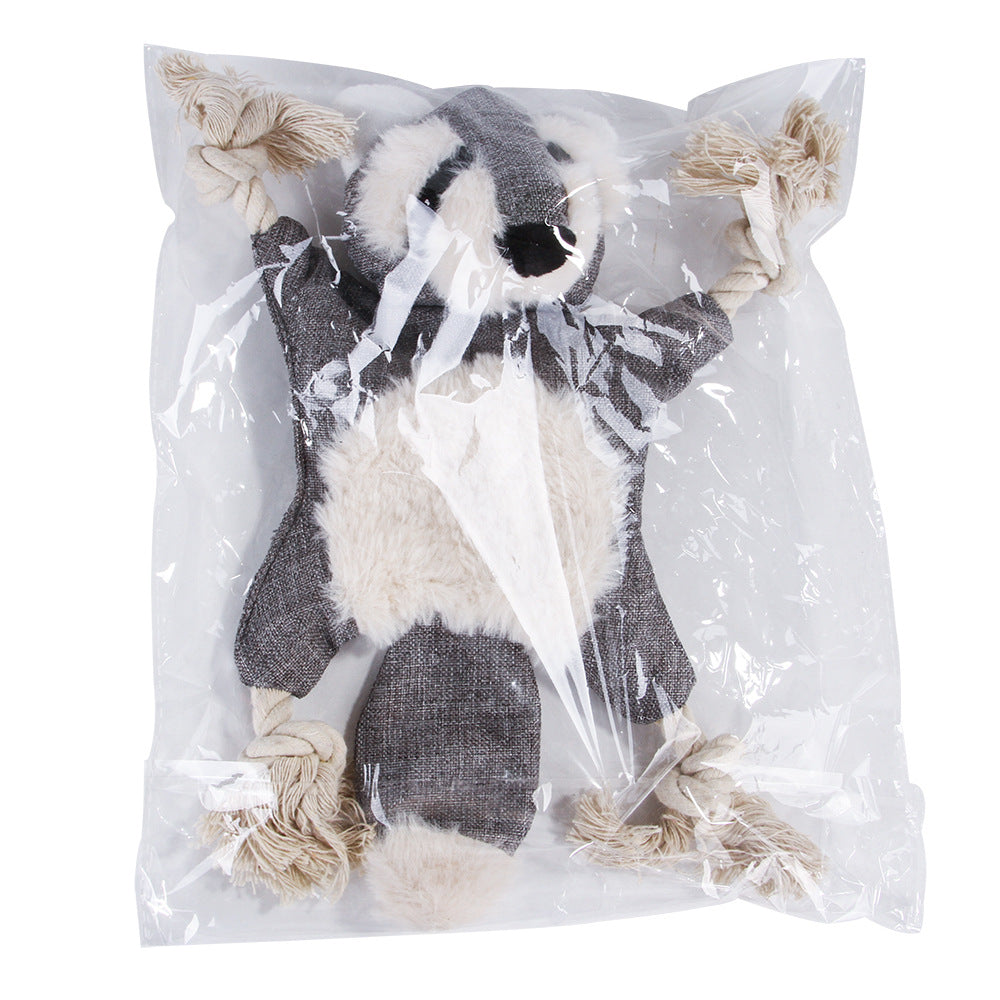 Plush Squeaky Dog Toy — Realistic Fox, Squirrel & Woodland Animals