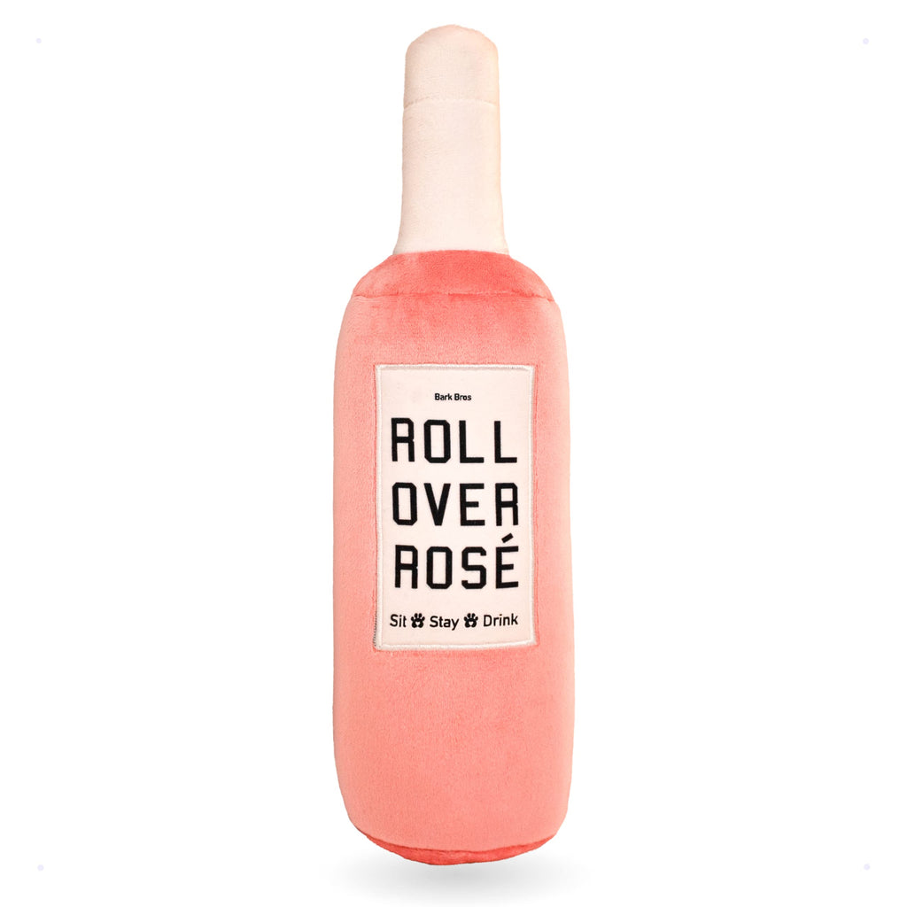Rosé Wine Bottle Plush Dog Toy