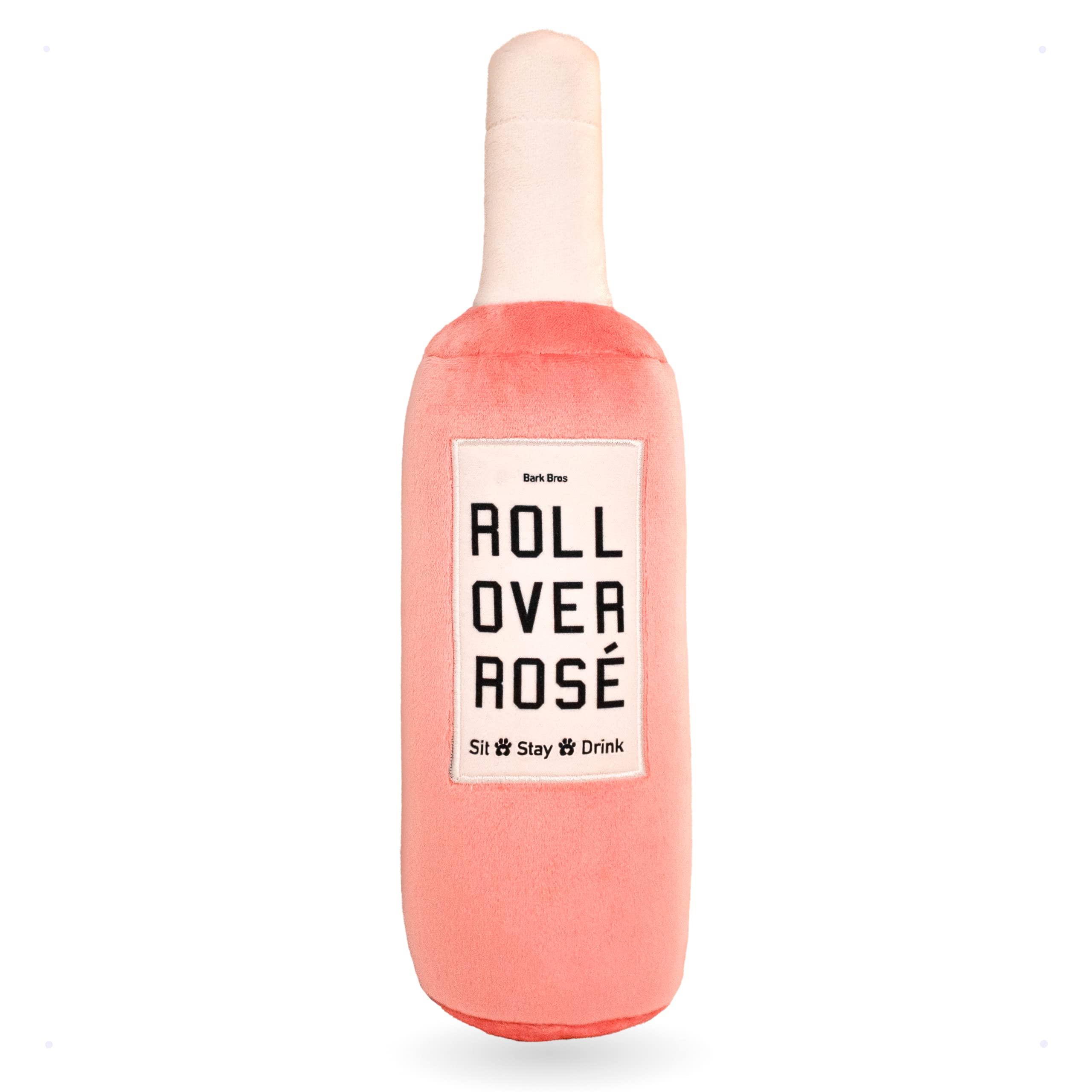 Rosé Wine Bottle Plush Dog Toy