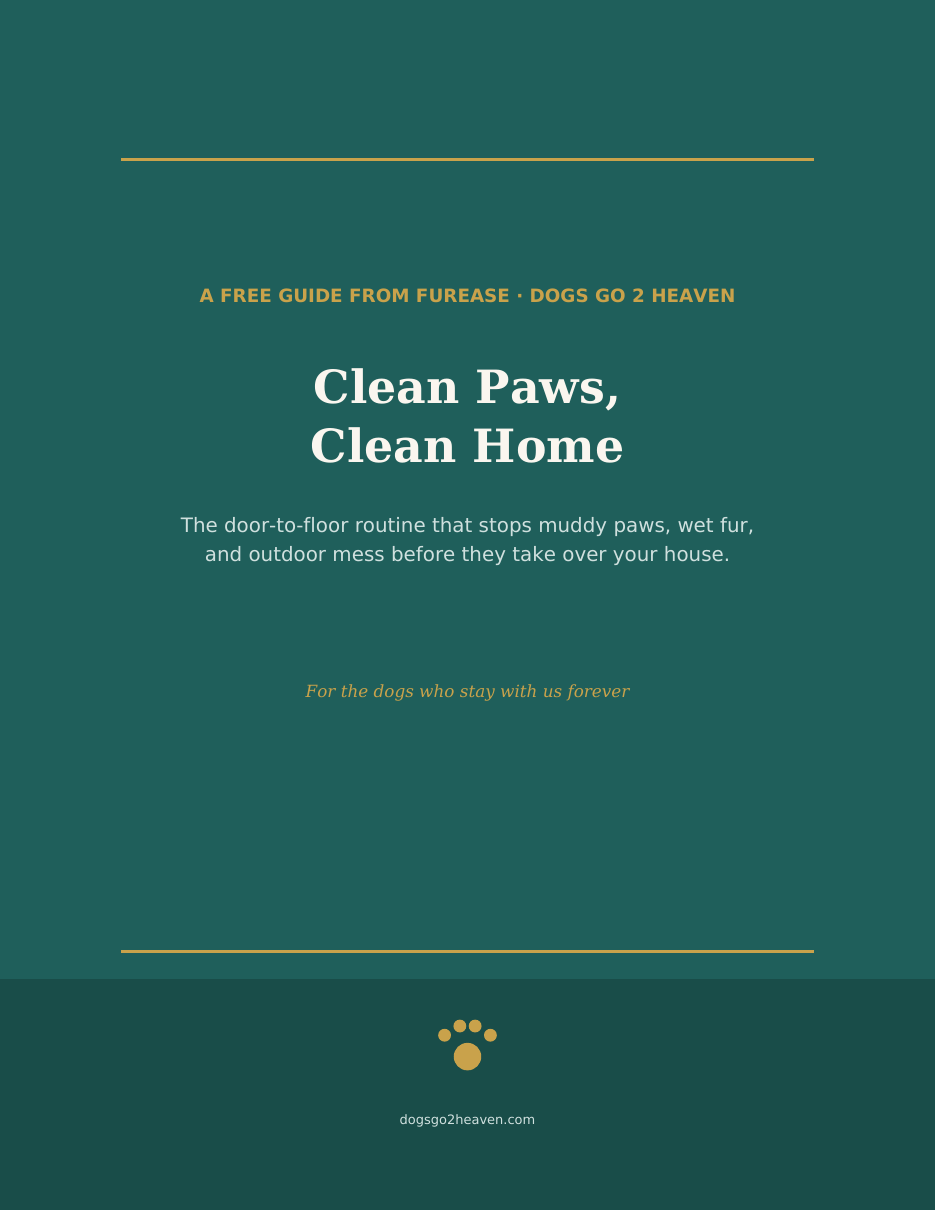 Free Clean Paws Clean Home Guide cover - FurEase by Dogs Go 2 Heaven