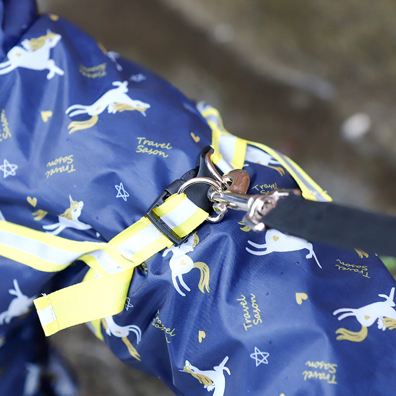 Waterproof Dog Raincoat — Hooded Rain Jacket with Belly Cover