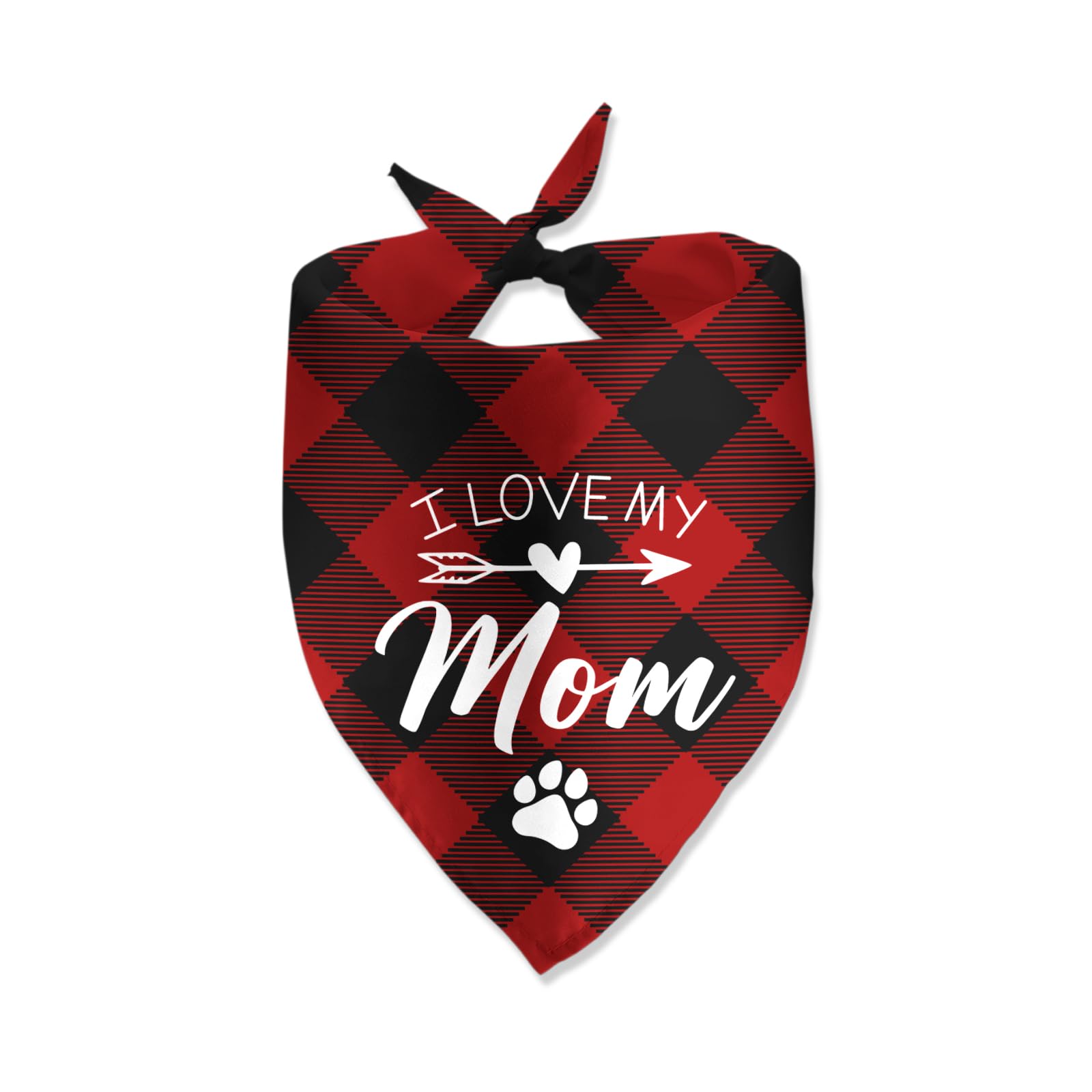 I Love My Mom Dog Bandana