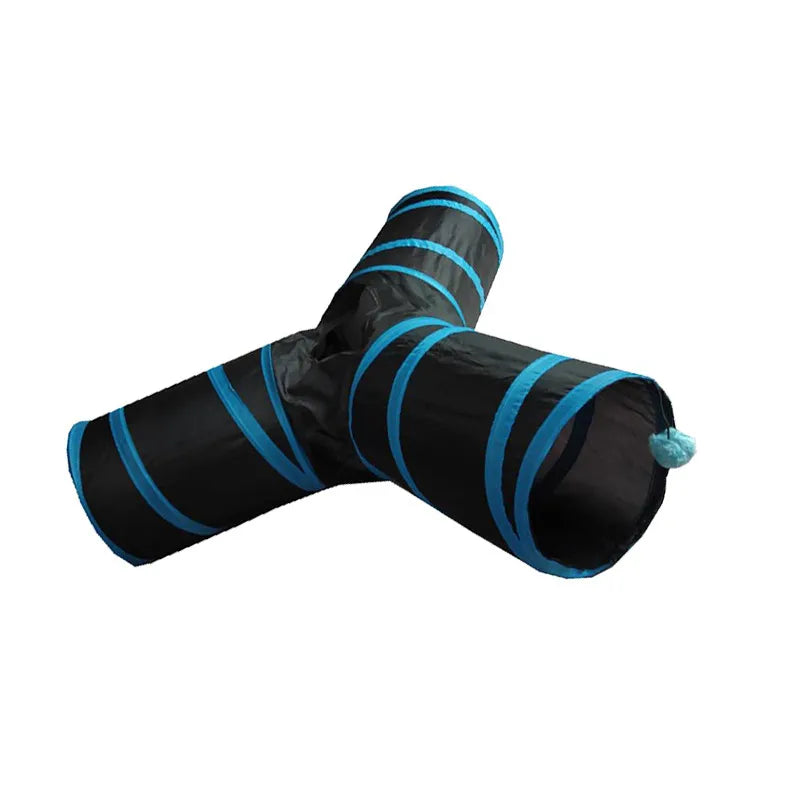 Y-Shaped Foldable Cat Tunnel — 3-Way Collapsible Hideaway