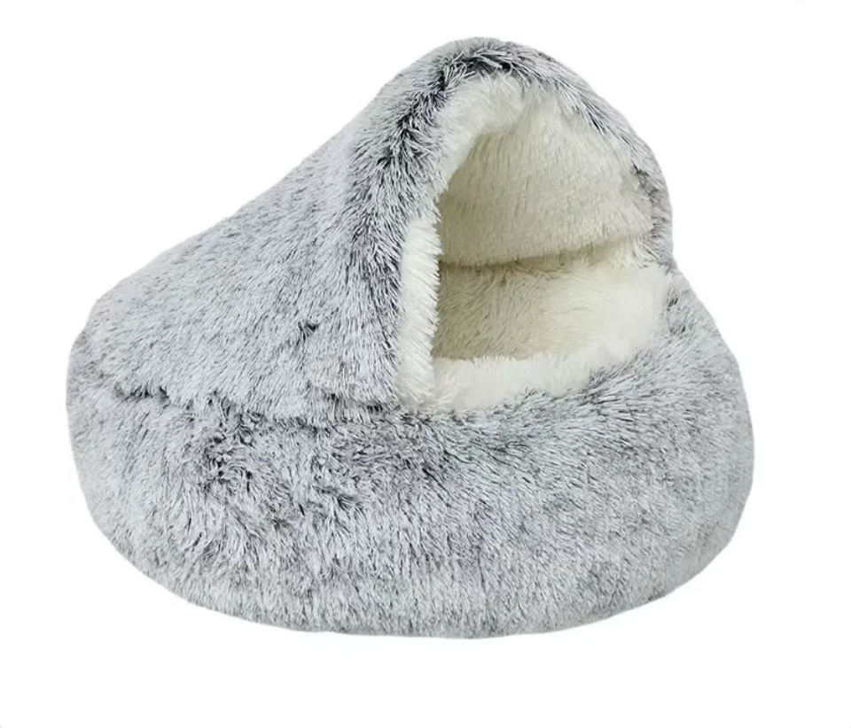Semi-Closed Pet Bed — Cozy Four-Season Nest with Cover