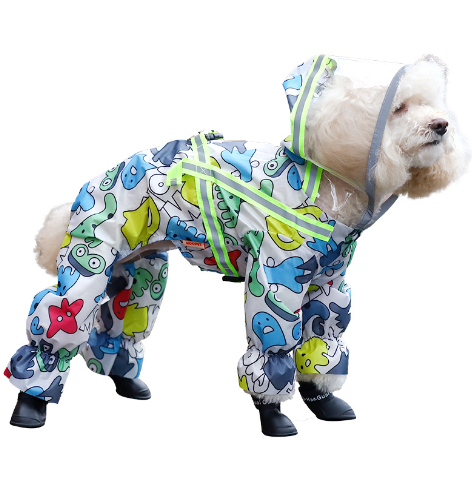 Waterproof Dog Raincoat — Hooded Rain Jacket with Belly Cover