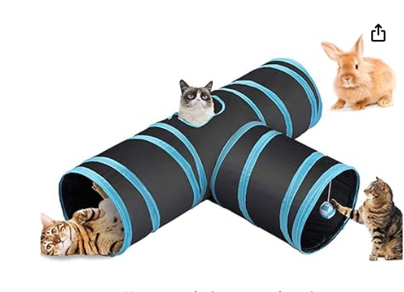 Y-Shaped Foldable Cat Tunnel — 3-Way Collapsible Hideaway