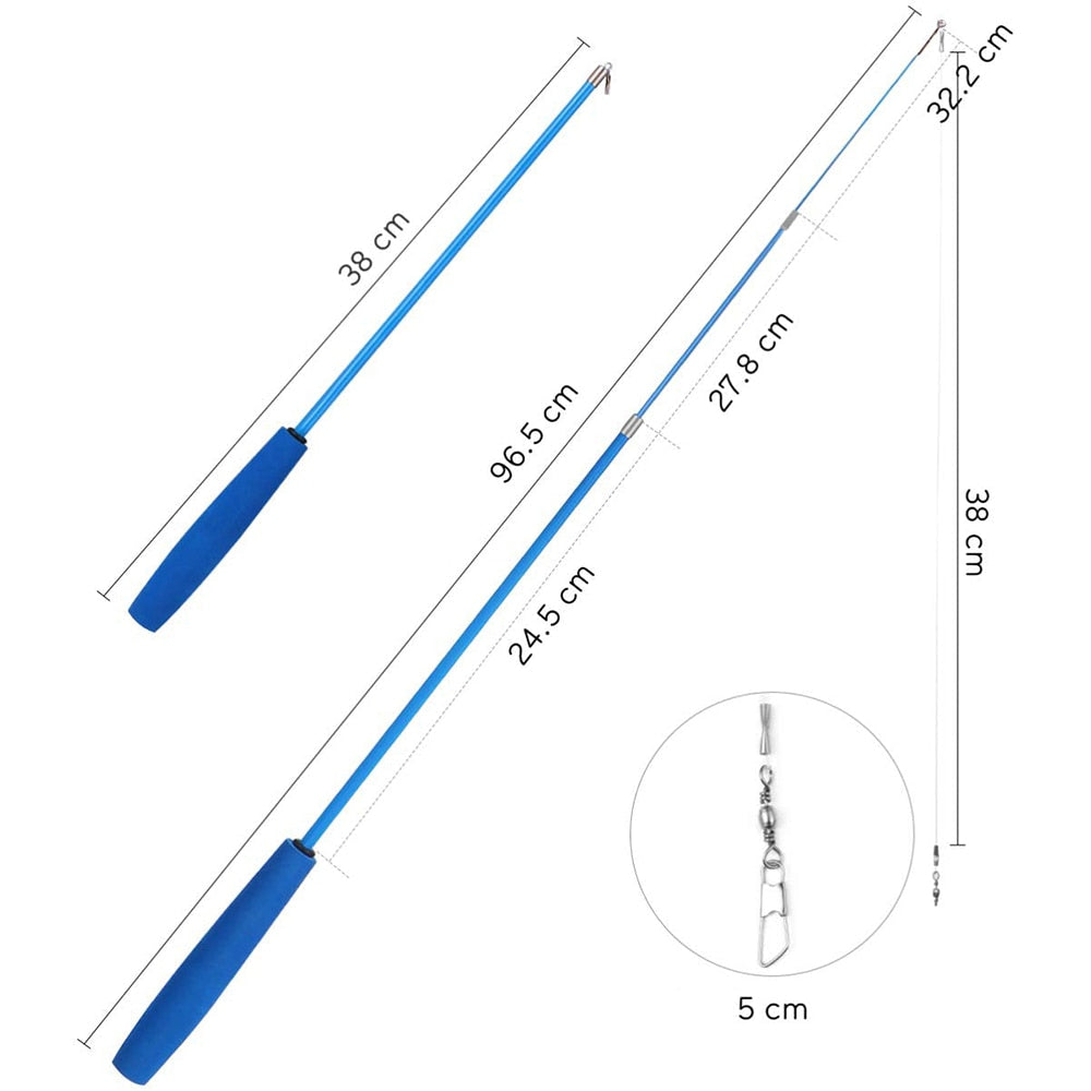 Retractable Cat Feather Teaser — Extendable Wand for Indoor Cats