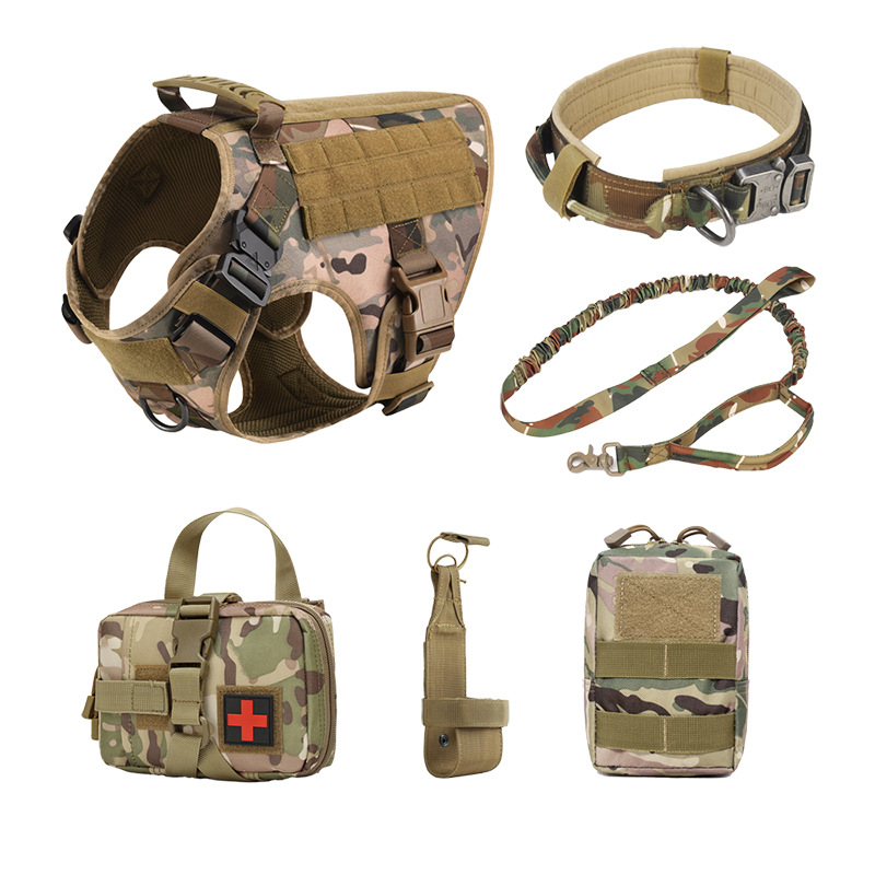 Tactical Dog Training Vest — 6-Piece MOLLE Working-Dog Set
