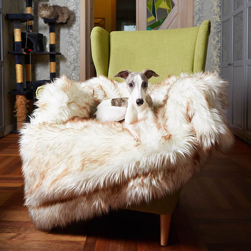 Sherpa Fleece Dog Blanket — Waterproof-Backed Furniture Cover