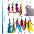 Retractable Cat Feather Teaser — Extendable Wand for Indoor Cats