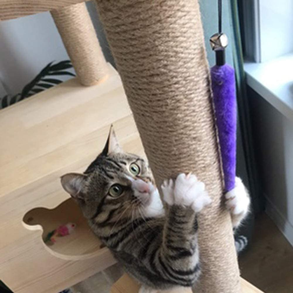 Retractable Cat Feather Teaser — Extendable Wand for Indoor Cats
