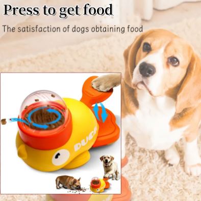Duck Treat Dispenser Dog Toy — Anti-Slip Automatic Training Feeder