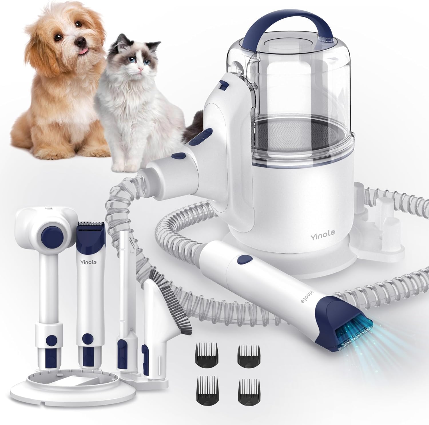 Dog Grooming Vacuum Kit — 2.5L, Ultra-Quiet with Clippers