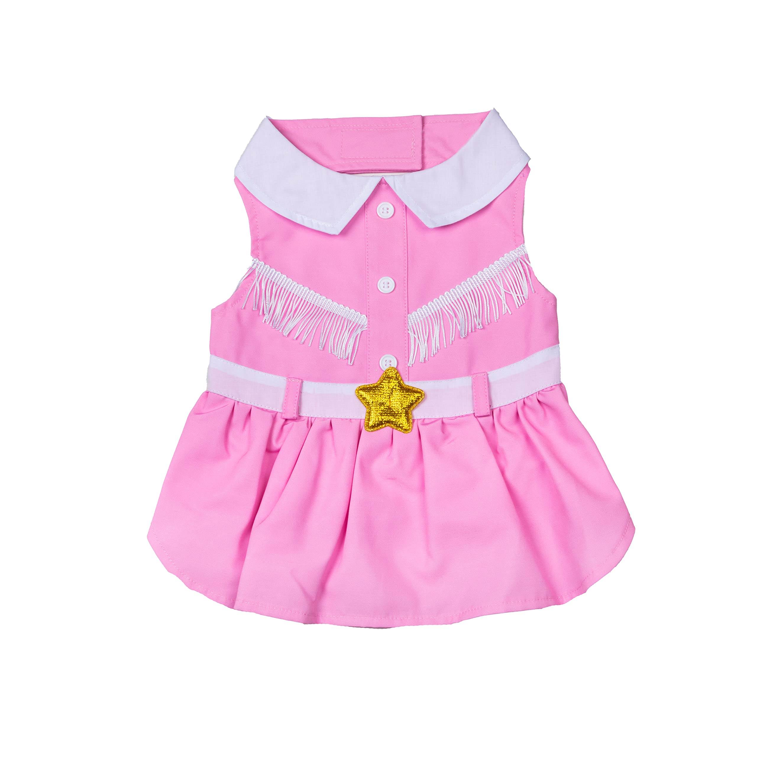 Pink Cowgirl Collared Dog Dress