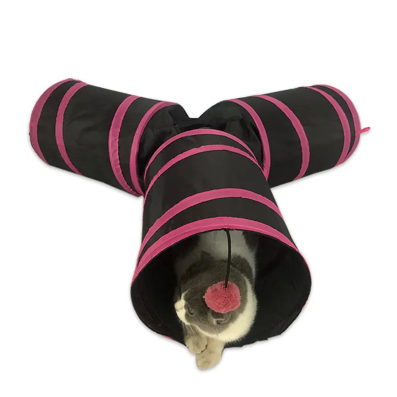 Y-Shaped Foldable Cat Tunnel — 3-Way Collapsible Hideaway