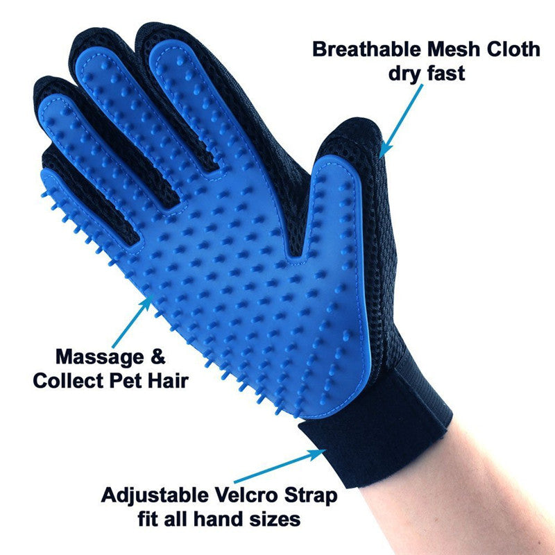 Silicone Pet Bath Brush Glove — Shampoo Scrubber & Deshedding Mitt