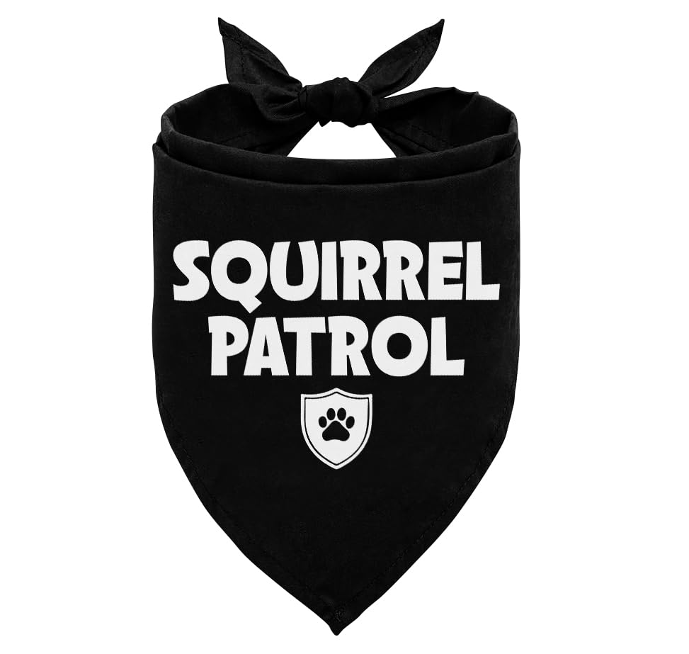 Squirrel Patrol Dog Bandana — Funny Triangle Scarf
