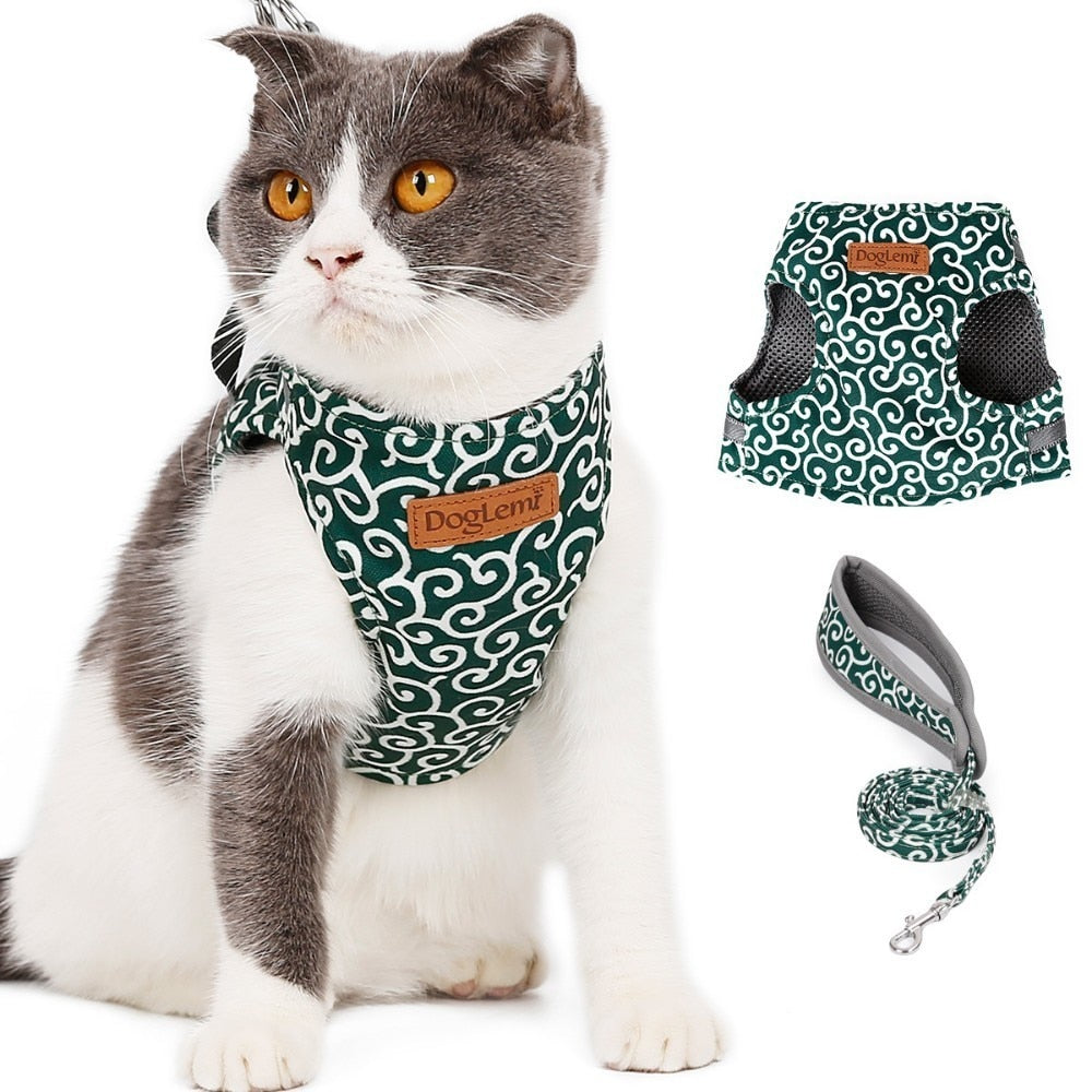 Cat Harness & Leash Set — Escape-Proof Vest for Outdoor Walks
