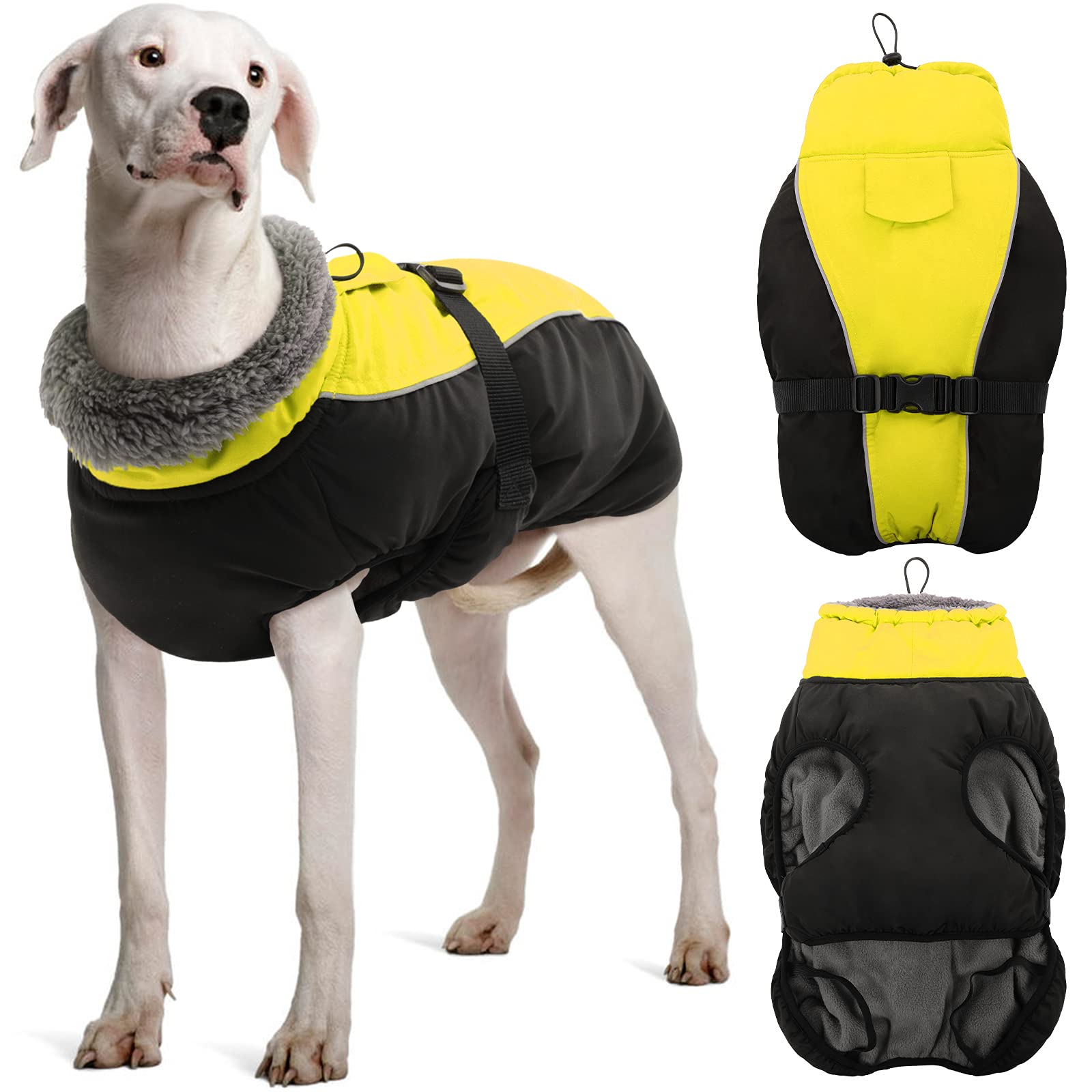 Windproof Reflective Dog Snowsuit — Fleece-Lined