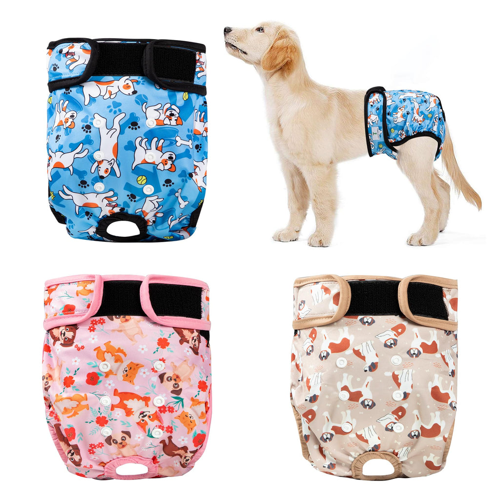 Reusable Washable Dog Diapers — Leakproof, 3-Pack