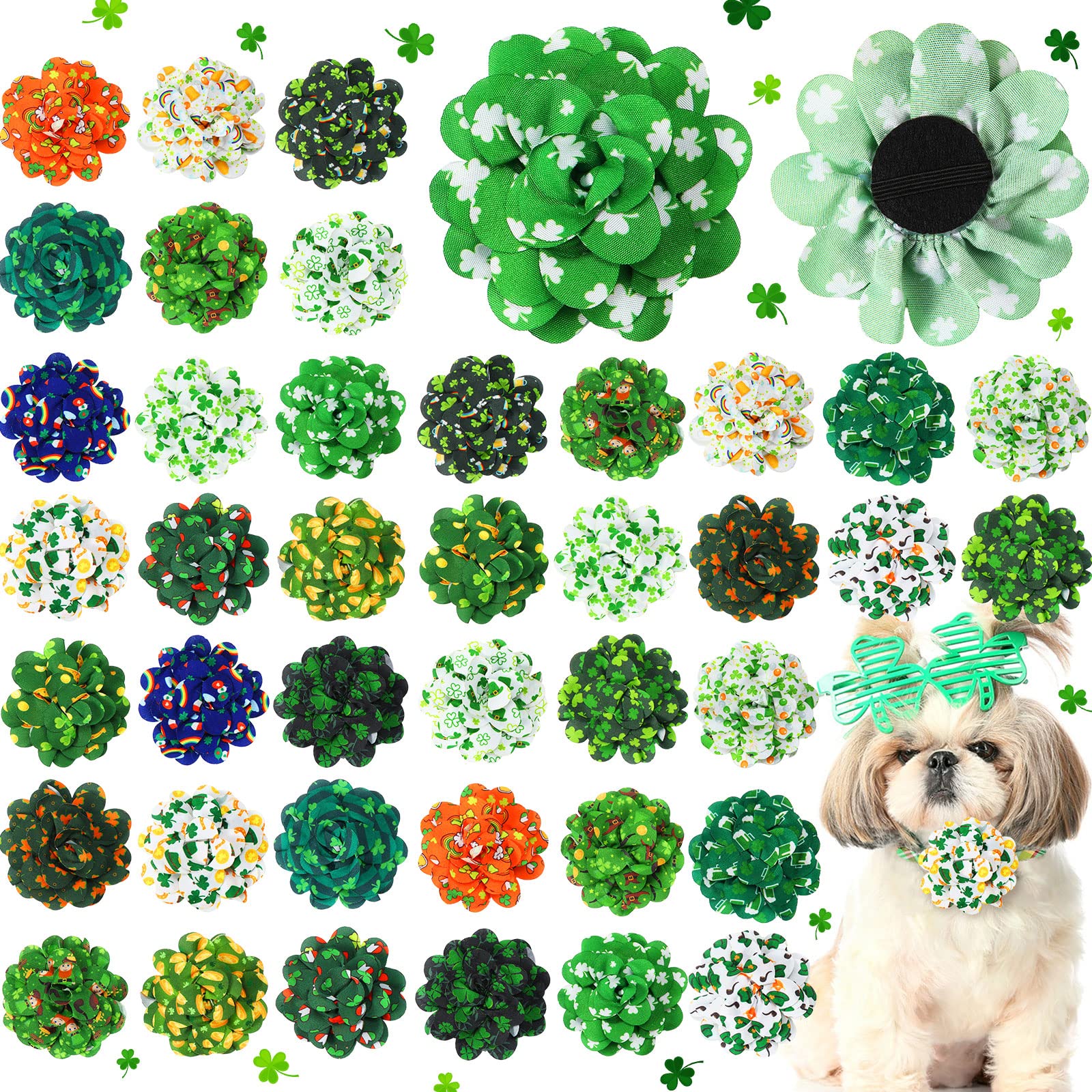 Dog Collar Flowers — Shamrock, 80-Pack