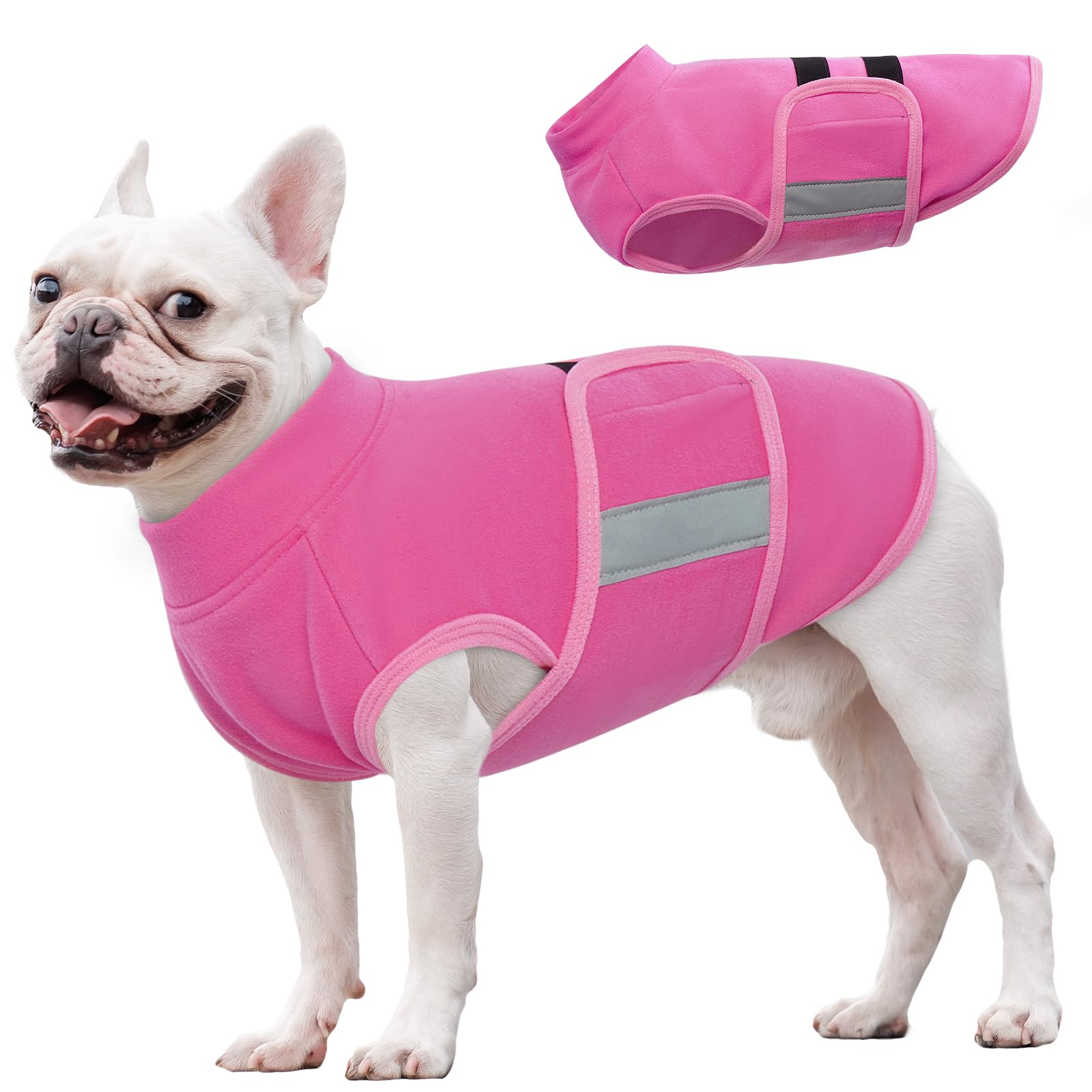 Fleece Dog Sweater — Warm Adjustable Winter Pullover