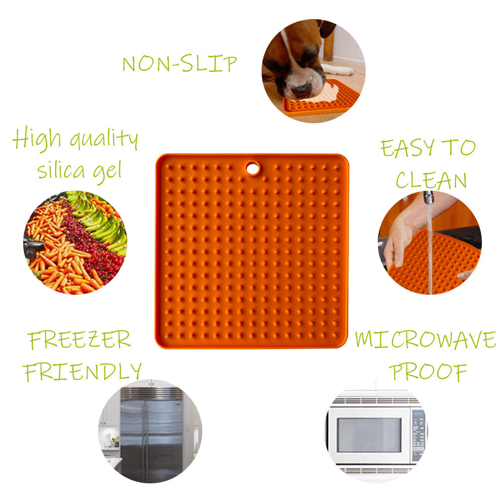 Pet Lick Mat & Slow Feeder — Suction Calming Mat for Dogs & Cats