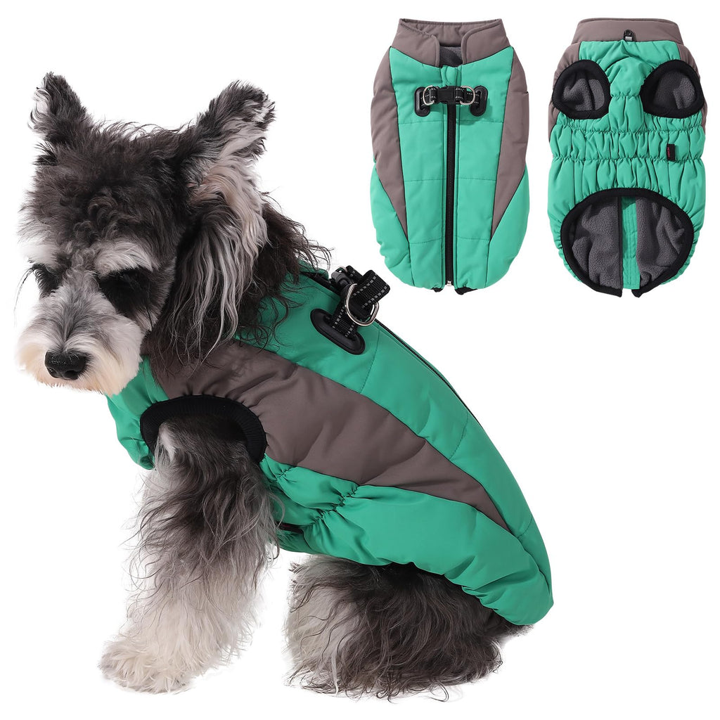 Waterproof Dog Winter Coat with Built-In Harness