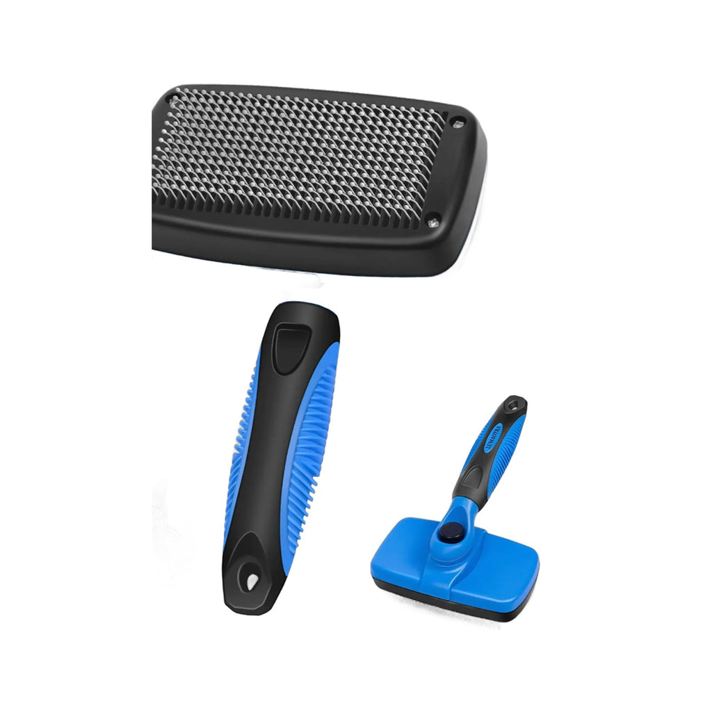 Included in the kit: Self-Cleaning Slicker Brush