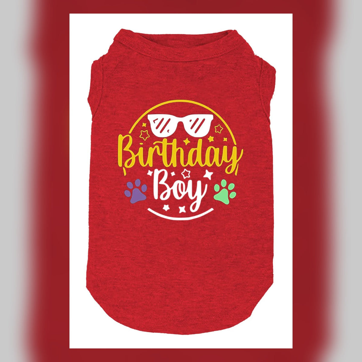 Red dog birthday shirt for boy or girl